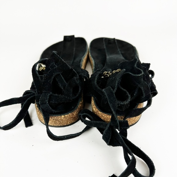 Free People Collins Wrap Sandals Black Suede Size US 11 EU 41 Hobo Festival - Picture 12 of 16